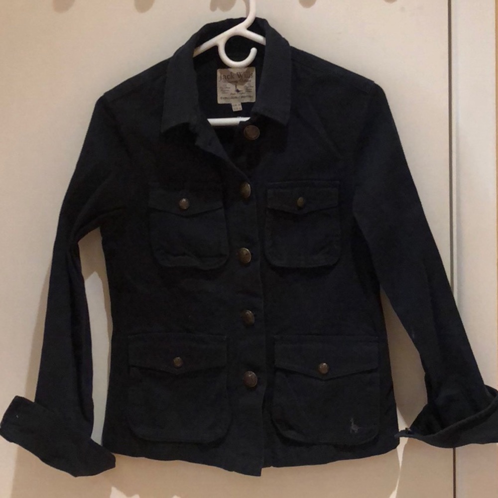 Navy blue military style jacket